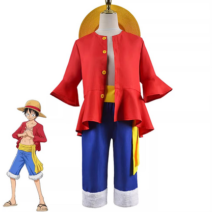 One Piece – Monkey D. Luffy Sabaody Archipelago Two Years Later Straw Hat Cosplay Anime Main Character Costume 0002 party X party