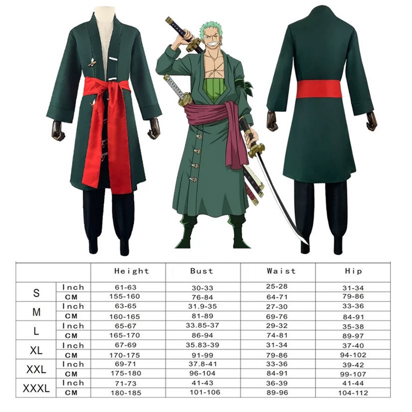 One Piece Film: Red Cosplay Halloween Costume – Roronoa Zoro (Two Years Later) 0004 party X party