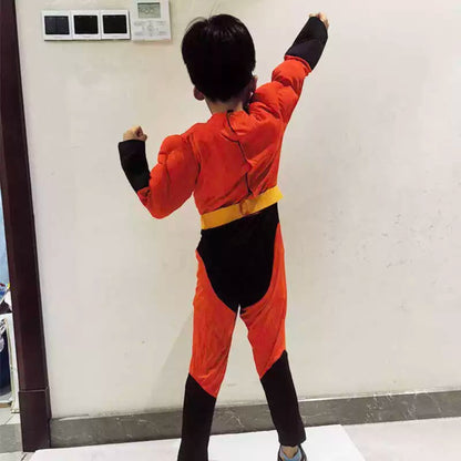 The Incredibles Children’s Superman Agent Cosplay – Halloween Warrior Stage Bodysuit Performance Outfit | DC016 party X party