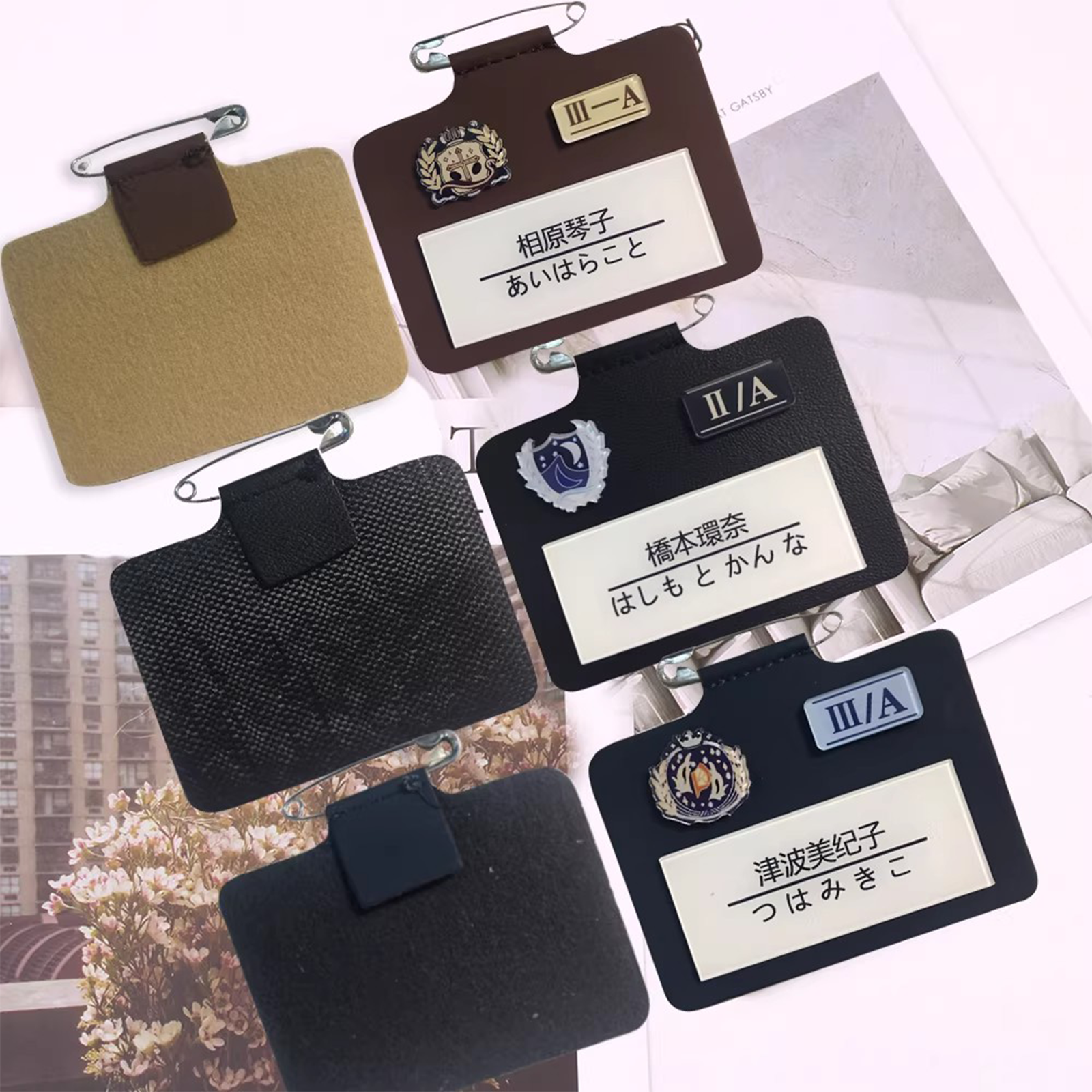 Custom Name Leather Badge | Personalized JK Uniform Nameplate Pin - Premium Academy Style Shirt Accessory (C022) party X party