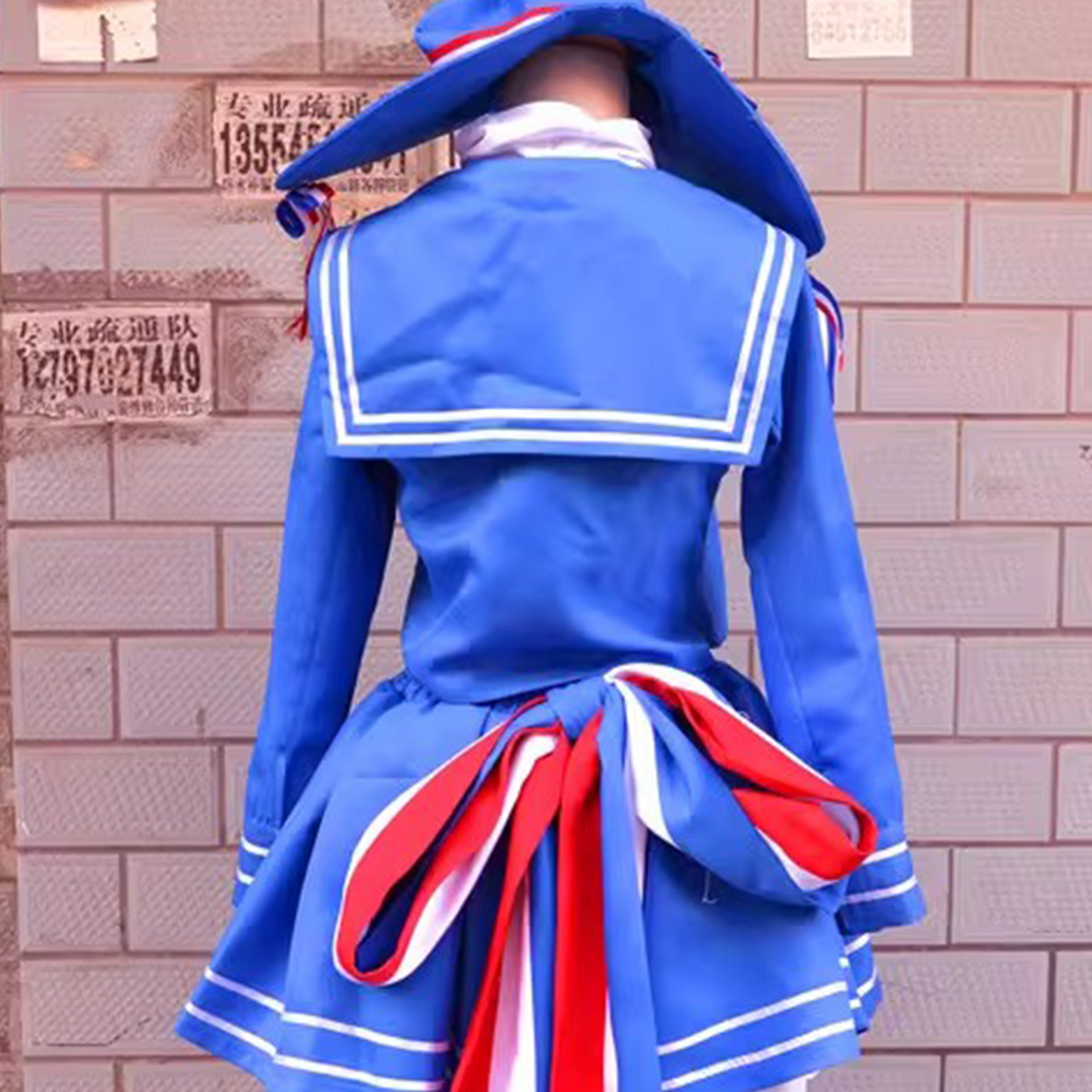 Blue Sailor Suit Cosplay | Oumi Seishin & the Sea Anime Costume | Japanese School Uniform Full Set for Reincarnation Genre C042 party X party