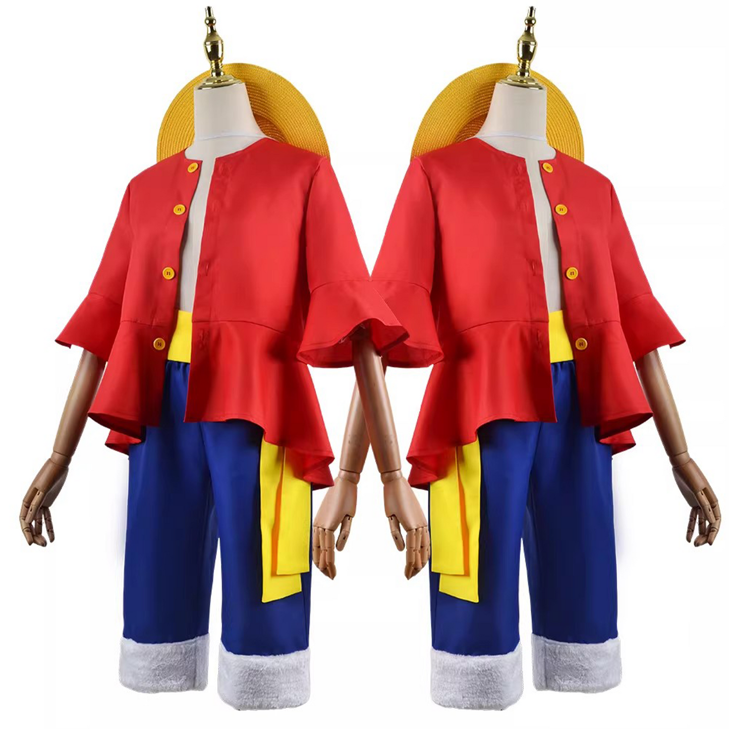 One Piece – Monkey D. Luffy Sabaody Archipelago Two Years Later Straw Hat Cosplay Anime Main Character Costume 0002 party X party