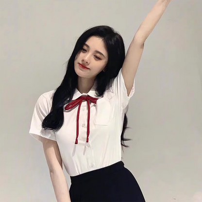 Long & Short Sleeve JK Uniform Shirt | Ju Jingyi Inspired Academy Style Student Shirt for Graduation Season C010 party X party