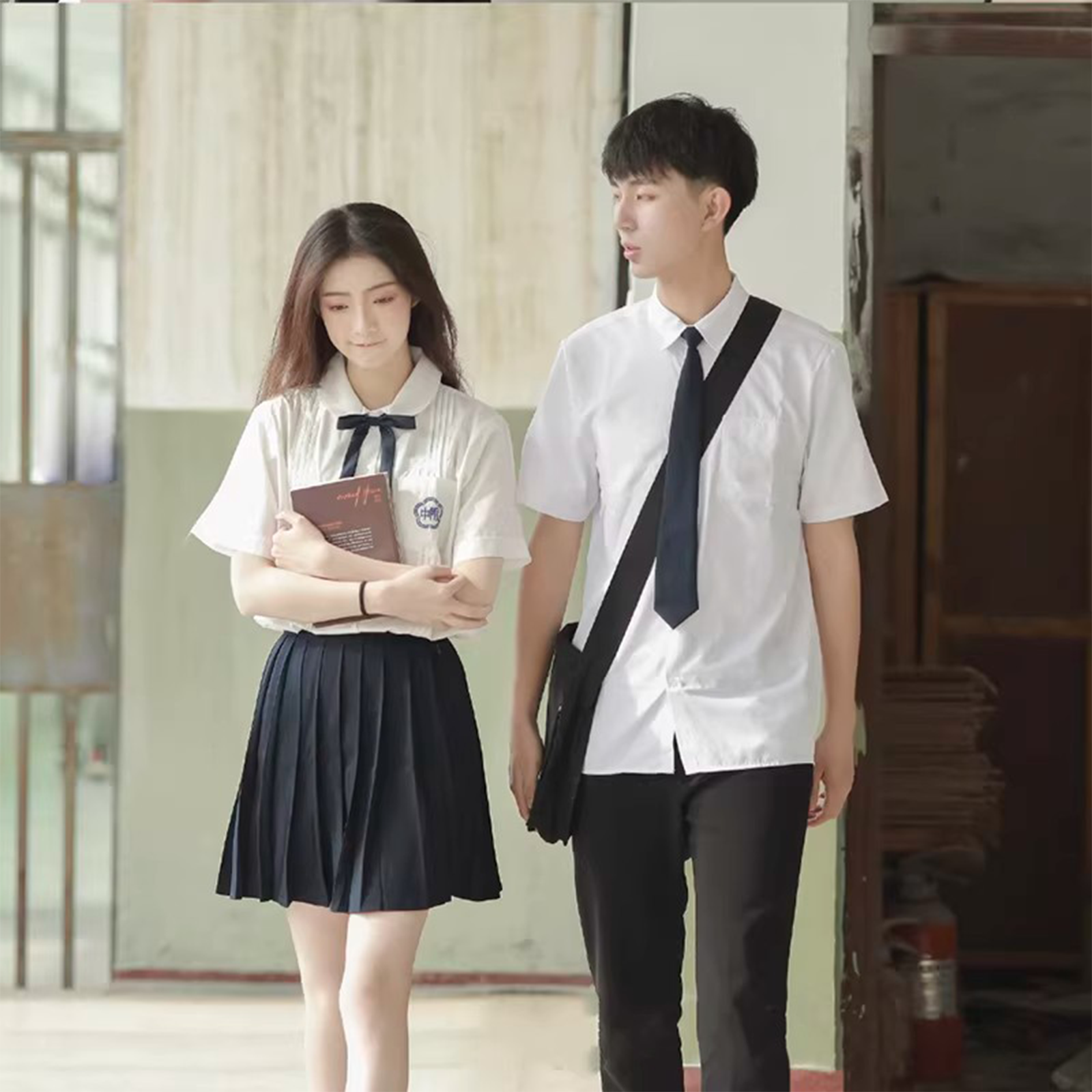 High School Graduation Uniform Shirt - Women's White JK Academy Style Summer Class Shirt (C003) party X party