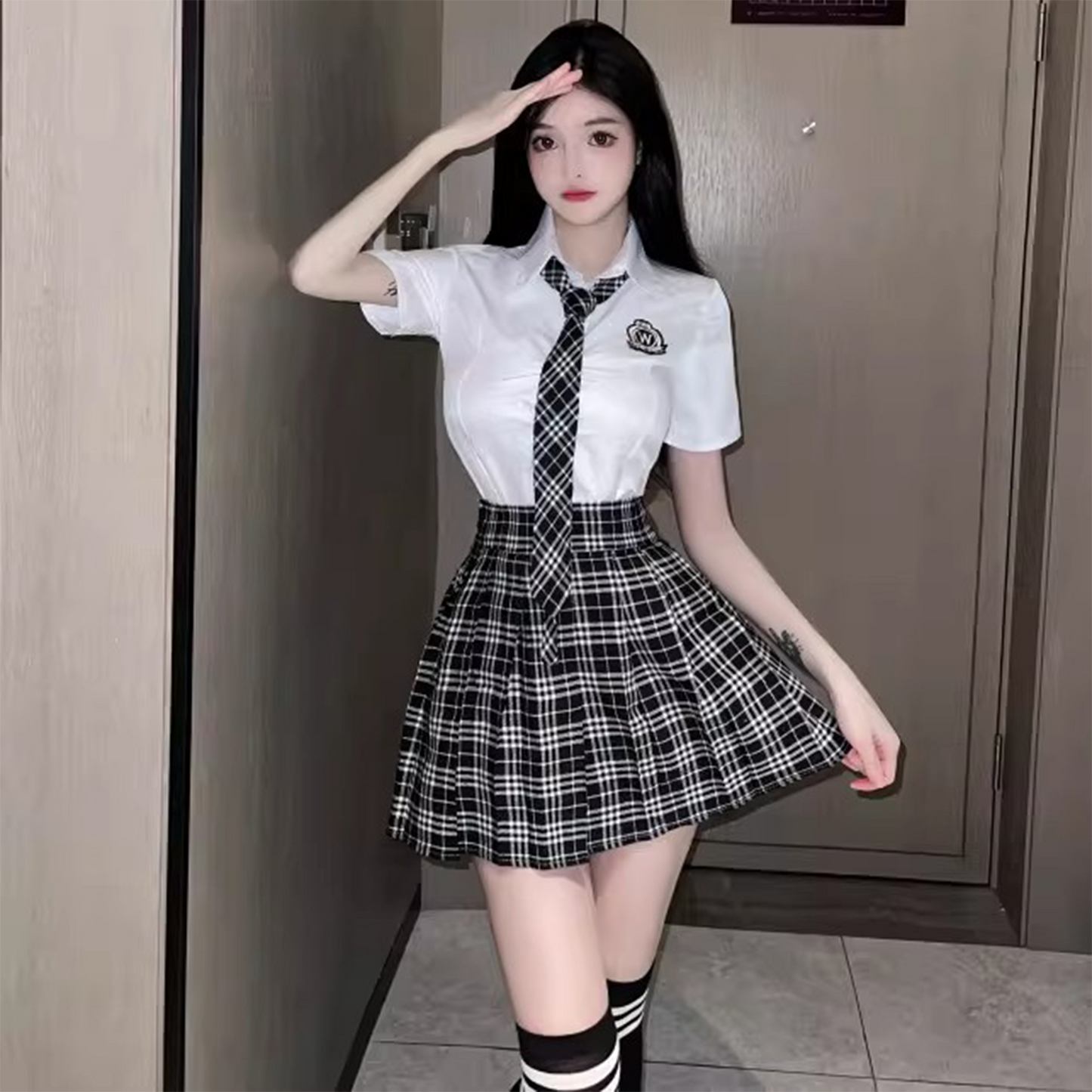 Plus Size "Pure Desire" JK Uniform Set | Curvy Adult Cosplay Skirt Outfit - Fits up to 90kg (C012) party X party