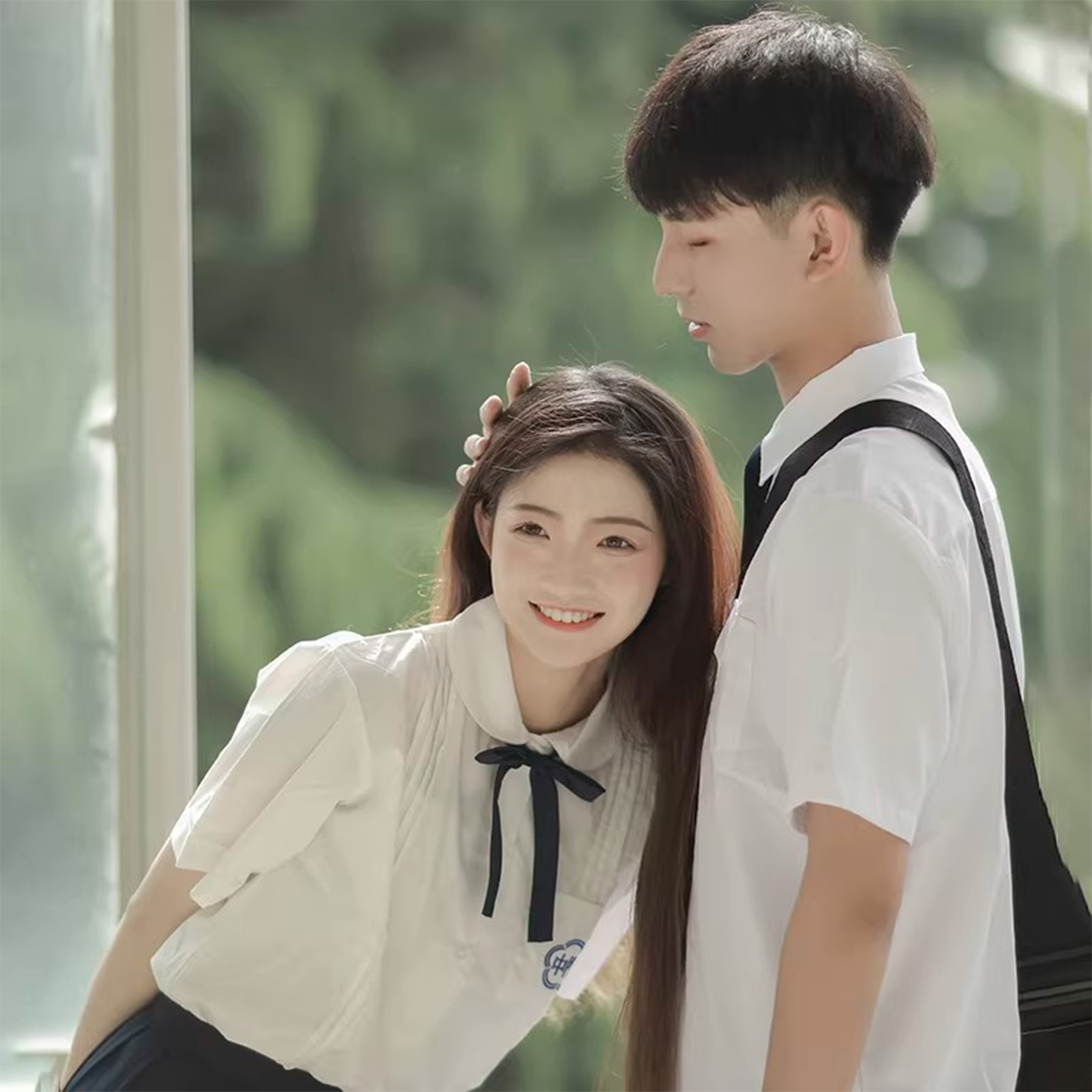 High School Graduation Uniform Shirt - Women's White JK Academy Style Summer Class Shirt (C003) party X party