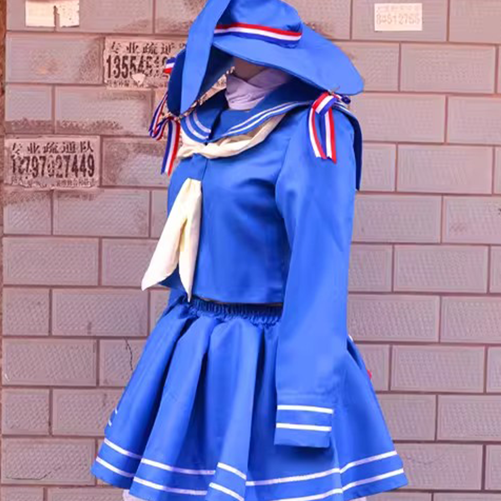 Blue Sailor Suit Cosplay | Oumi Seishin & the Sea Anime Costume | Japanese School Uniform Full Set for Reincarnation Genre C042 party X party