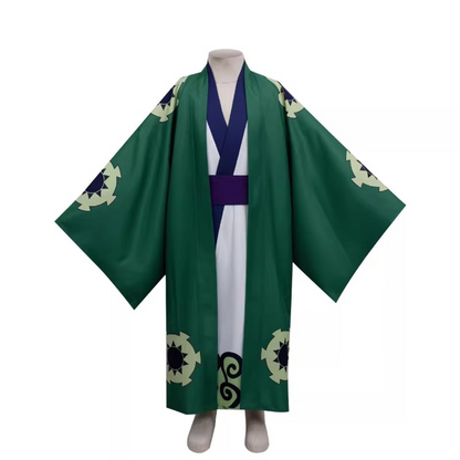 One Piece – Roronoa Zoro Wano Country Swordsman Haori Cloak Cosplay Costume Set 0006 party X party