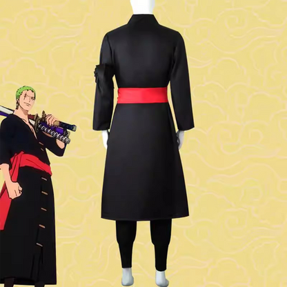 One Piece – Roronoa Zoro Black Wano Country Two Years Later Role-Play Cosplay Costume (Men’s Anime Outfit) 0005 party X party