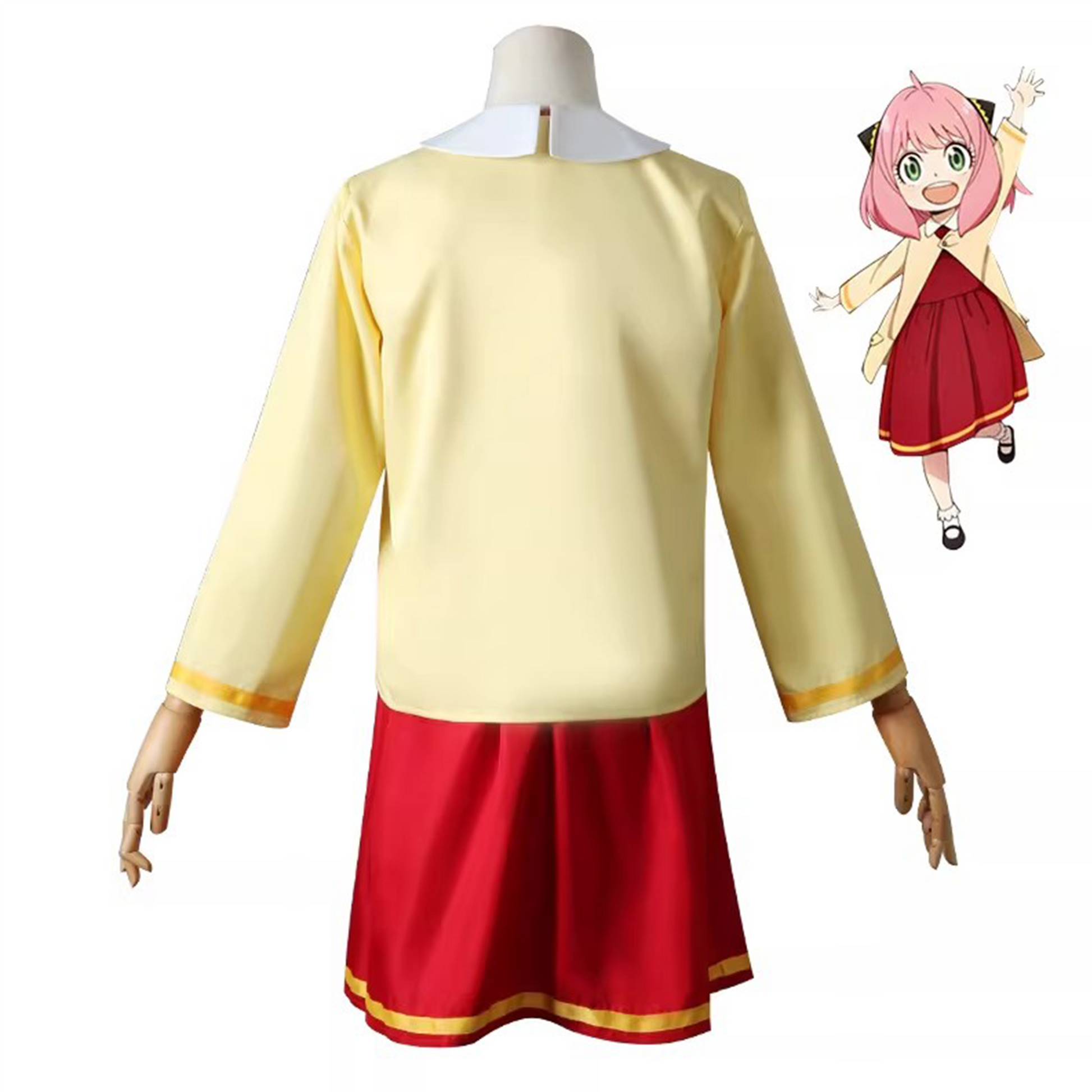 Spy x Family Anya Cosplay Set – Red & Yellow Outfit with Coat SF015 party X party
