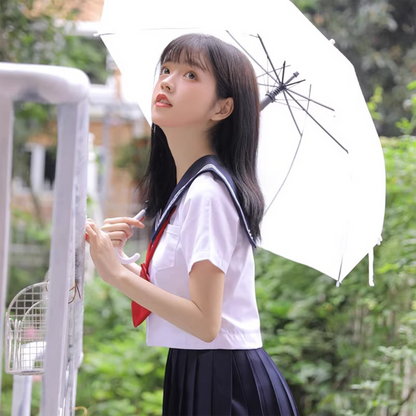 Authentic Japanese Sailor Suit Set | Three-Line Academy Style JK Uniform | Women’s Summer Class & Graduation Group Uniform C033 party X party