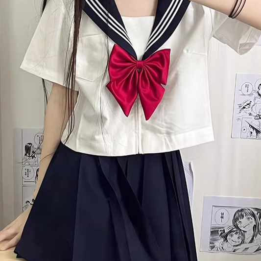 Japanese JK Uniform | Academy-Style Sailor Suit & Pleated Skirt | Cross-Dressing & Cosplay School Costume Set C049 party X party