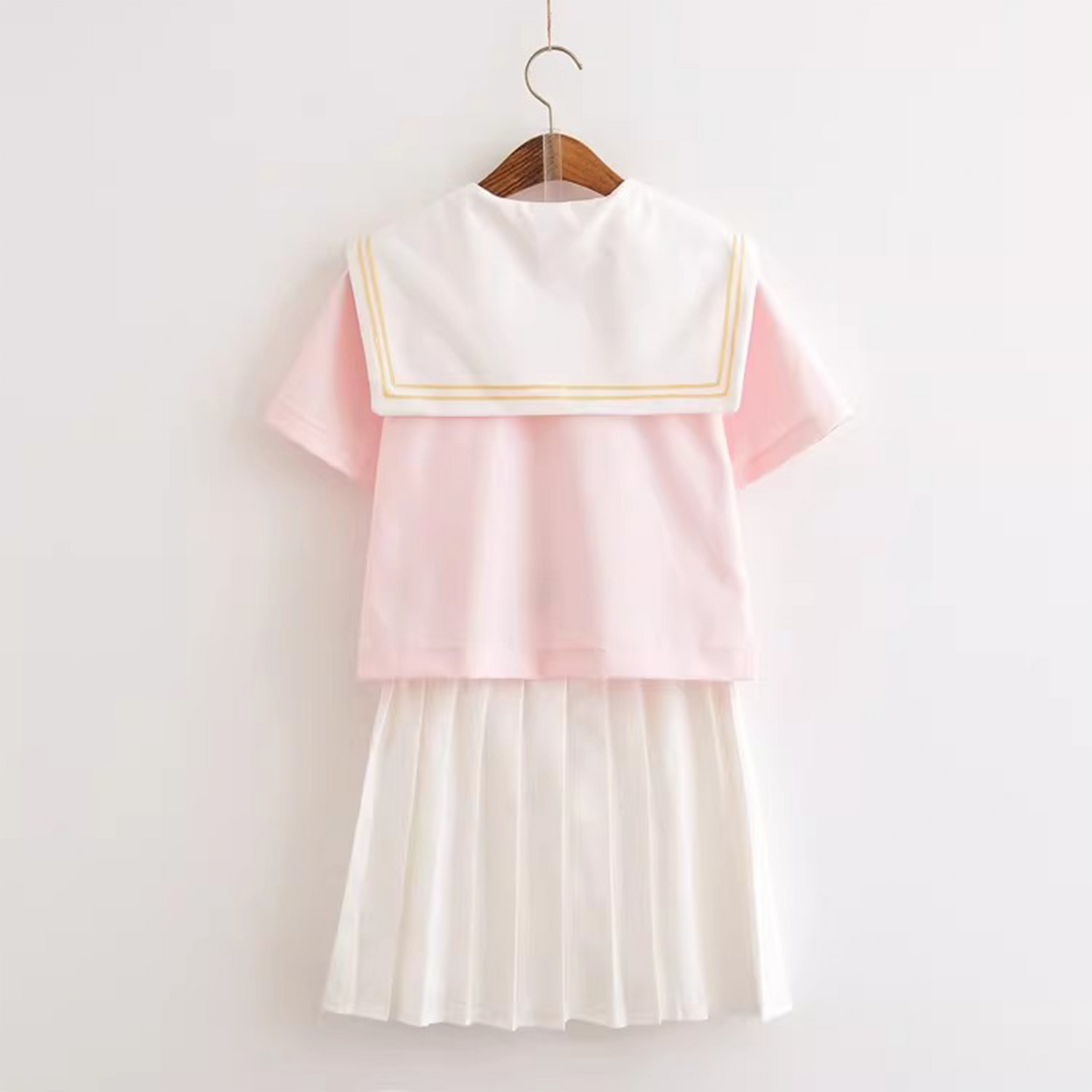 Rabbit House Japanese JK Uniform | Pink Sakura Sailor Suit & Pleated Skirt | Women's Summer Academy Style Cute Student Costume C059 party X party