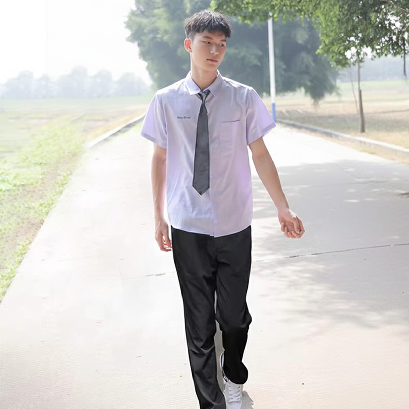 Thai School Boy Uniform Set: Classic JK Style White Shirt for Performances & High School Cosplay (C005) party X party