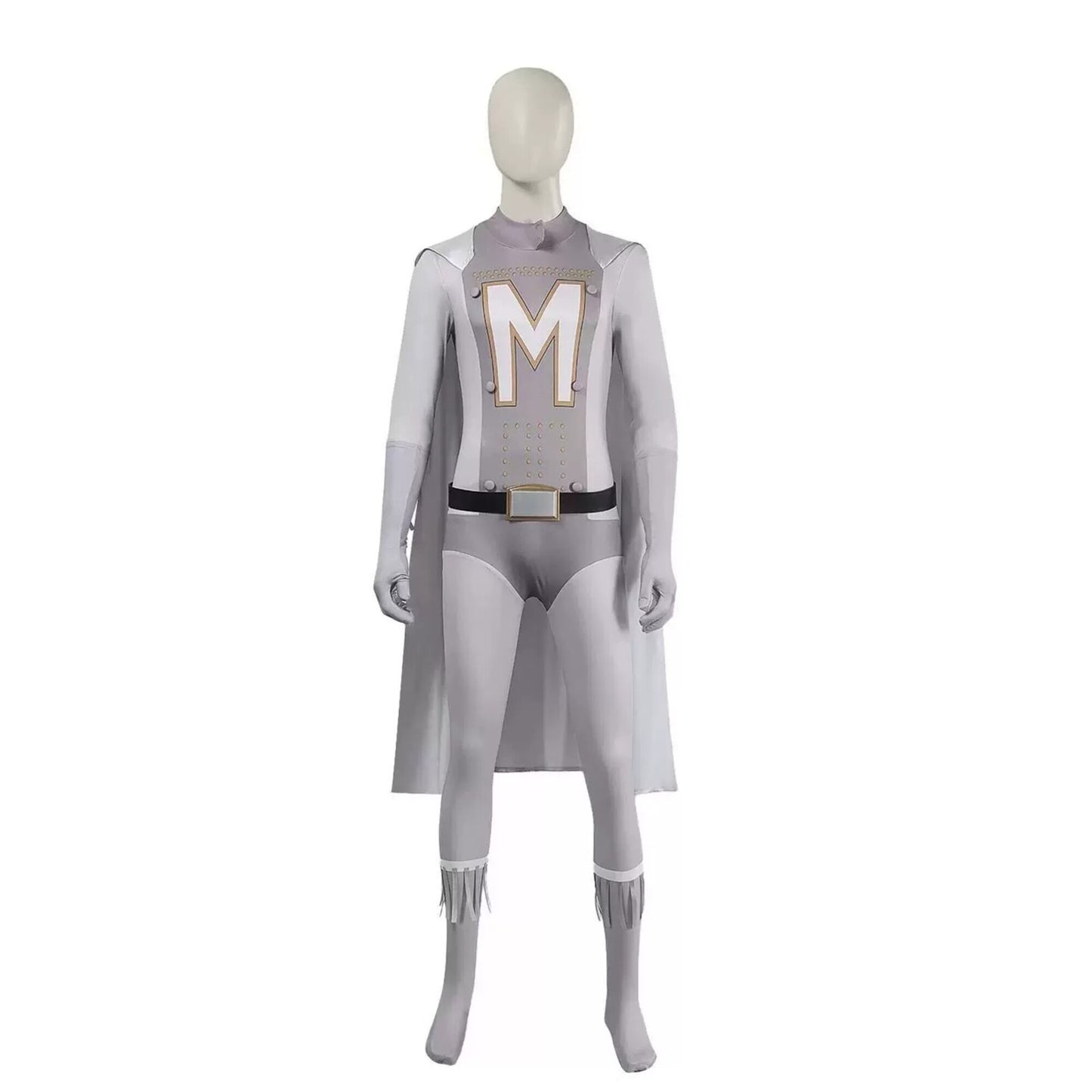 M Superman Gray Cosplay – New City Superman Villain Bodysuit with Cape – Stage Performance Costume | DC006 party X party
