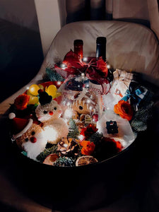 🎄聖誕套裝 -平安夜款氣球組合--精美金箔酒、水果禮盒🎄 -0010