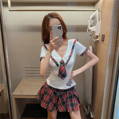 Hotel Foot Massage Student Uniform | Nightclub & KTV Princess Workwear | Professional Technician Pleated Skirt Service Set C065 party X party