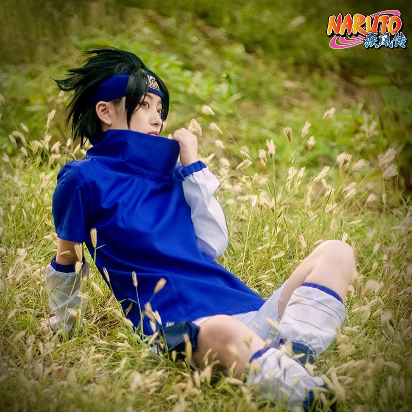 Naruto Sasuke Uchiha Youth Ninja Cosplay Costume – Classic Genin Version N002 party X party