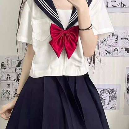 Japanese JK Uniform | Academy-Style Sailor Suit & Pleated Skirt | Cross-Dressing & Cosplay School Costume Set C049 party X party
