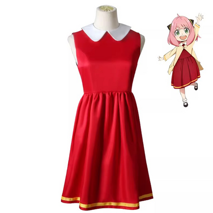 Spy x Family Anya Cosplay Set – Red & Yellow Outfit with Coat SF015 party X party