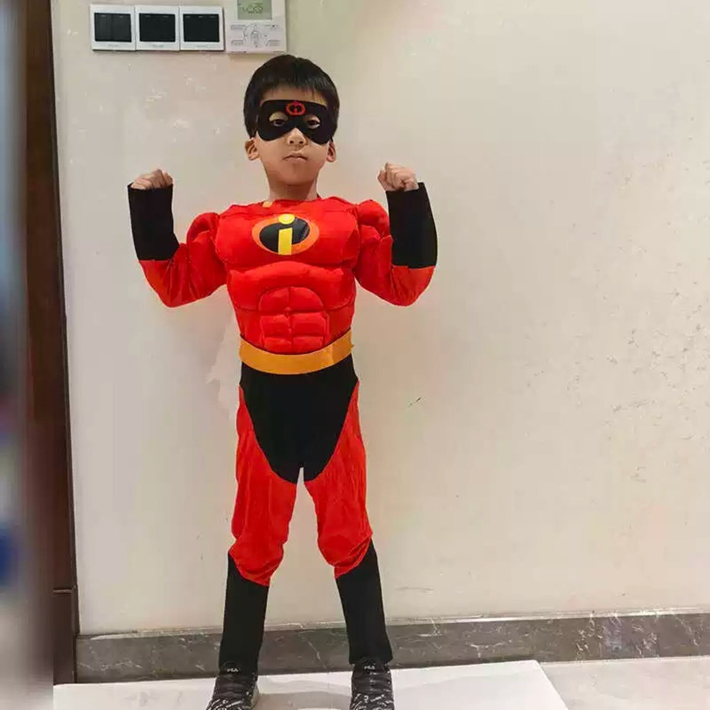 The Incredibles Children’s Superman Agent Cosplay – Halloween Warrior Stage Bodysuit Performance Outfit | DC016 party X party