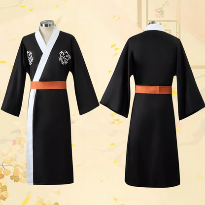 One Piece – Trafalgar D. Water Law Japanese Yukata Kimono Set Cosplay Costume with Outer Coat O015 party X party