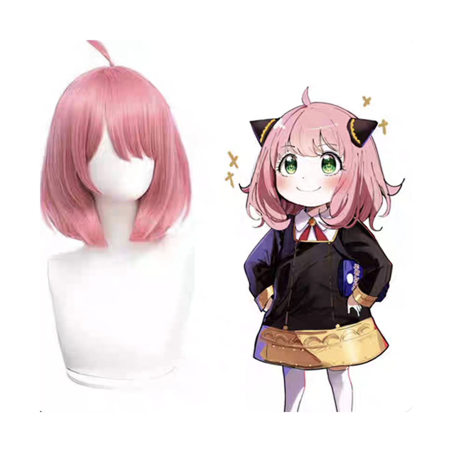 Spy x Family Anya Pink Cosplay Wig – Soft Anime Wig with Hair Net SF010 party X party