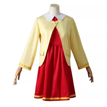 Spy x Family Anya Cosplay Set – Red & Yellow Outfit with Coat SF015 party X party