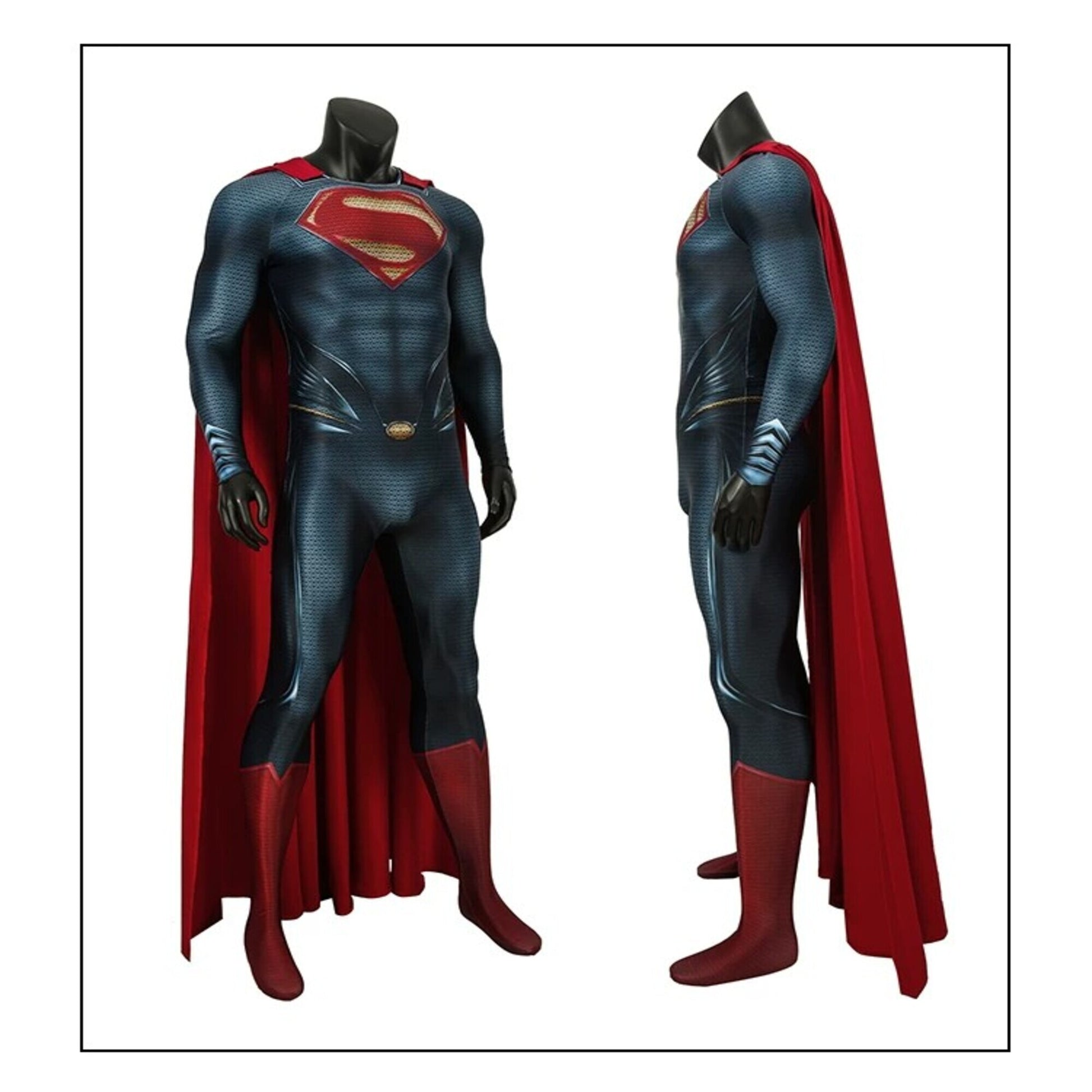 Superman Man of Steel Clark Kent Dark Blue Cosplay Bodysuit Costume – Stage & Halloween Performance | DC017 party X party