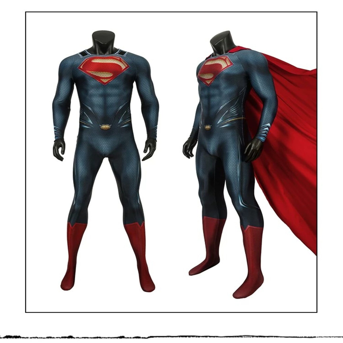Superman Man of Steel Clark Kent Dark Blue Cosplay Bodysuit Costume – Stage & Halloween Performance | DC017 party X party