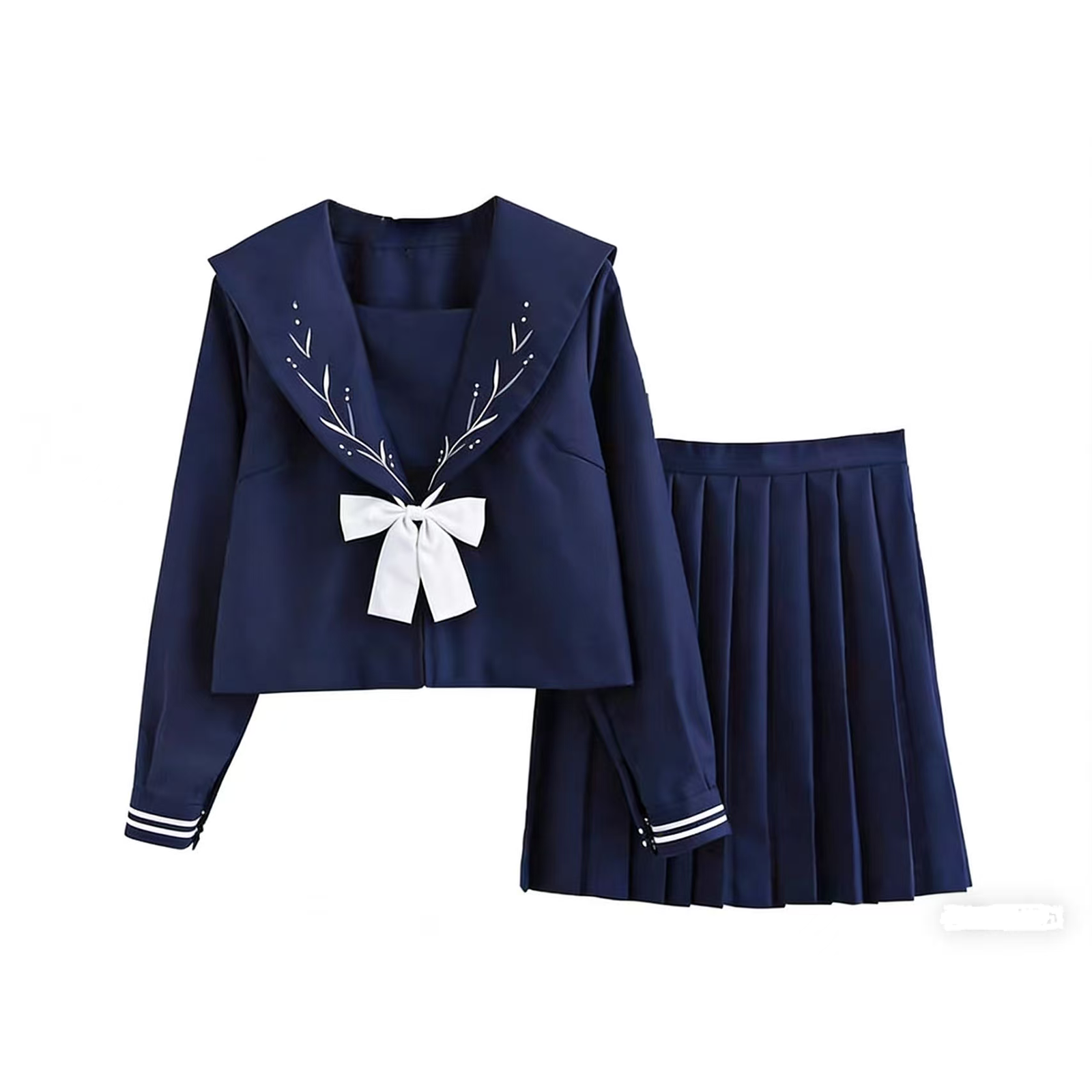 Japanese JK Uniform Set | Original Academy Style Sailor Suit – Women’s Student Class Uniform & Pleated Skirt Academy Costume (C061) party X party