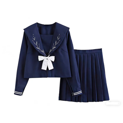 Japanese JK Uniform Set | Original Academy Style Sailor Suit – Women’s Student Class Uniform & Pleated Skirt Academy Costume (C061) party X party
