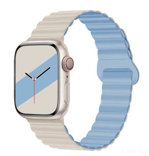 Applicable to Apple watch straps 1-10 generations Apple iwatch9S10 second generation two-color buckle silicone magnetic watch strap – SW-03 - party X party