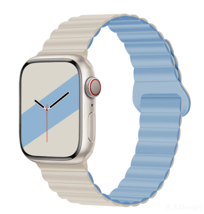 Applicable to Apple watch straps 1-10 generations Apple iwatch9S10 second generation two-color buckle silicone magnetic watch strap – SW-03 - party X party