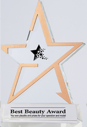 水晶獎座 星星獎座 紀念獎座固定尺寸可定製顏色可刻字TR-465