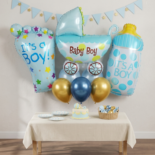 Baby Shower Baby Boy Balloon Party Set - It's a Boy Celebration Essentials - S115 party X party
