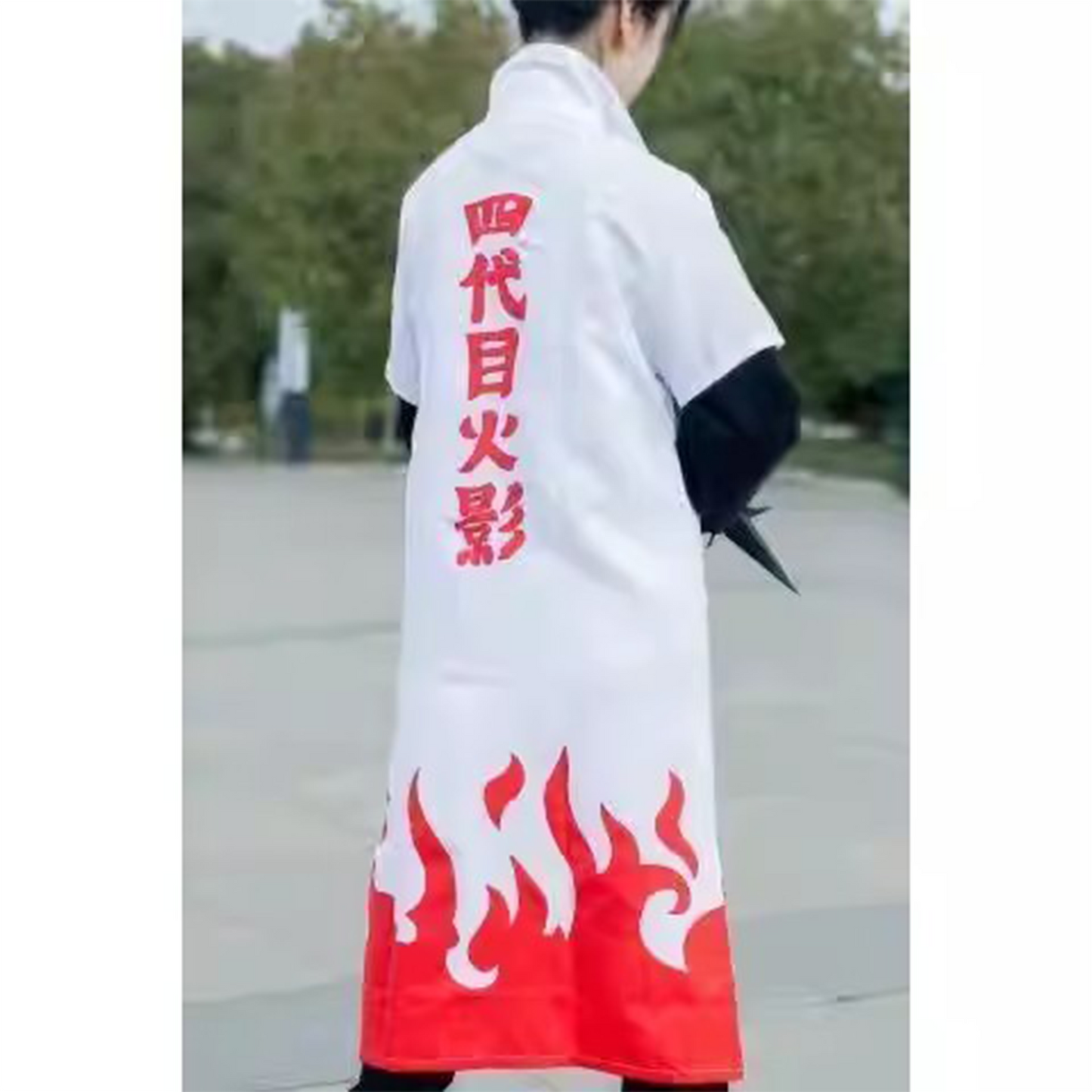 Naruto Fourth Hokage Flame Cloak – Minato Namikaze White Coat Cosplay Costume N001 party X party