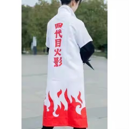 Naruto Fourth Hokage Flame Cloak – Minato Namikaze White Coat Cosplay Costume N001 party X party
