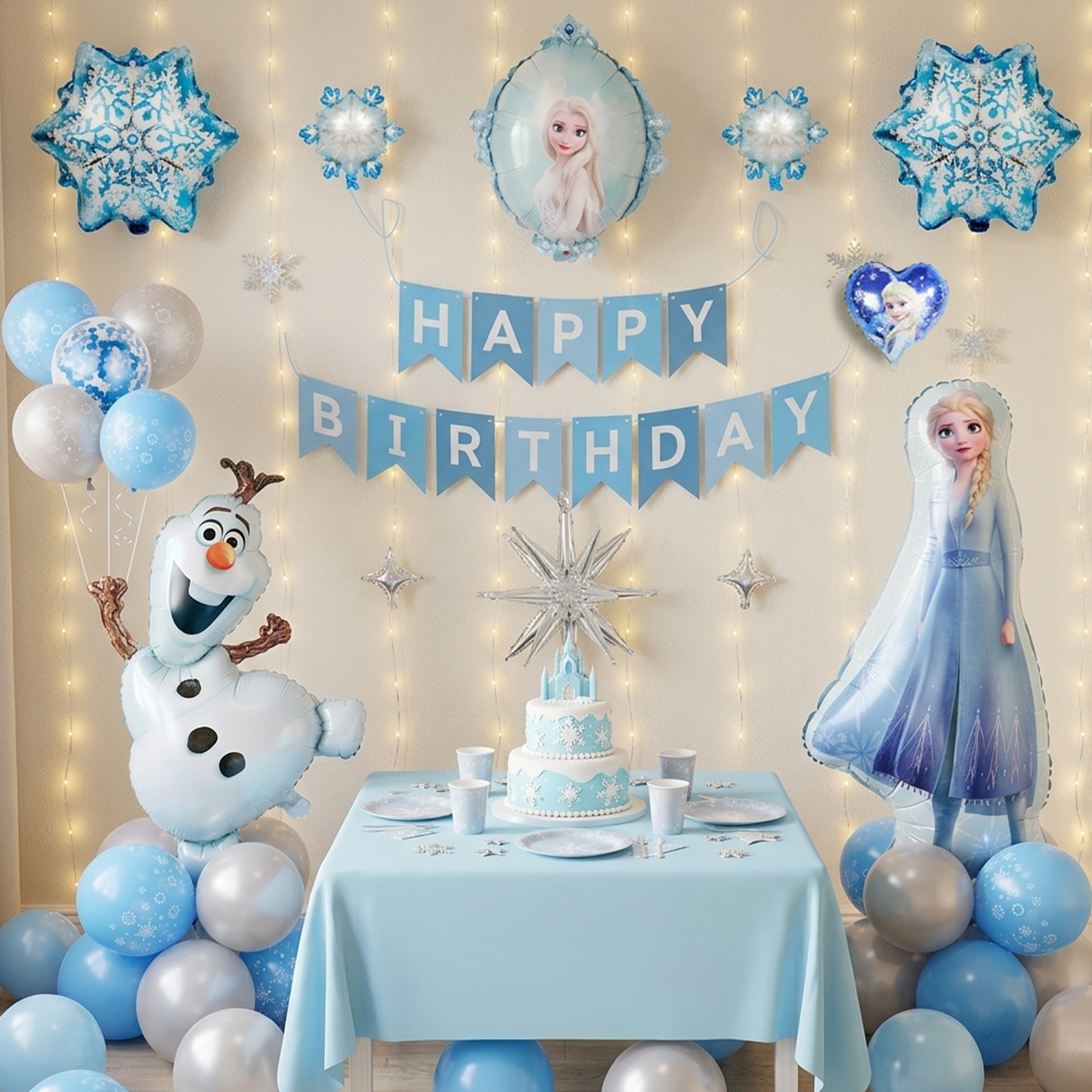 Frozen Birthday Balloon Decoration Flag Set S120 party X party