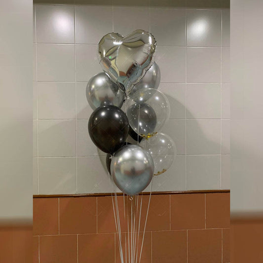 Black & Silver Foil + Rubber Balloon Bundle – B134-21 - party X party