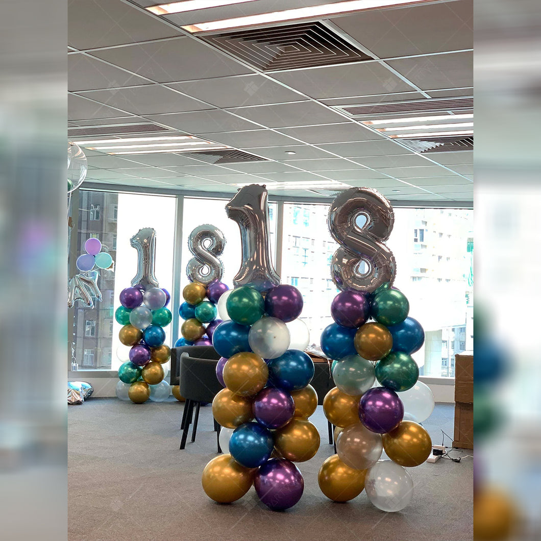 32-inch balloon-shaped column with numbers and letters (175CM)