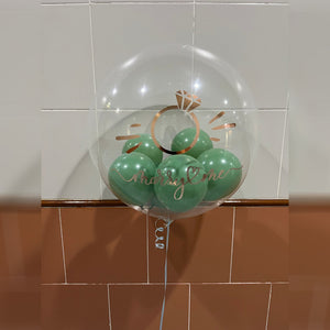 19-inch Japanese crystal balloon + small balloon with custom printing--B134-2