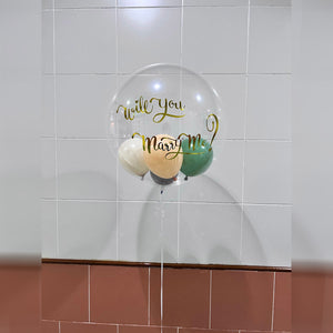 19-inch Japanese crystal balloon + small balloon with custom printing--B134-2