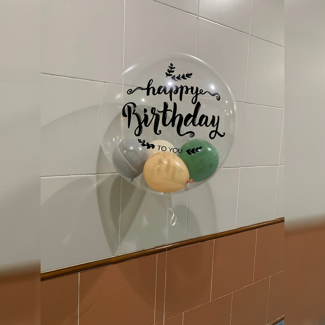 19-inch Japanese crystal balloon + small balloon with custom printing--B134-2