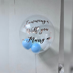 24-inch Japanese crystal balloon + small balloon with custom printing--B134-3