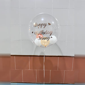 24-inch Japanese crystal balloon + small balloon with custom printing--B134-3