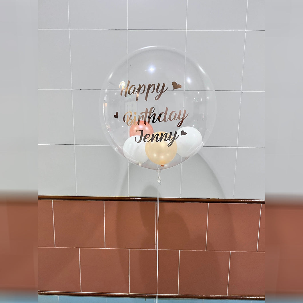 24-inch Japanese crystal balloon + small balloon with custom printing--B134-3