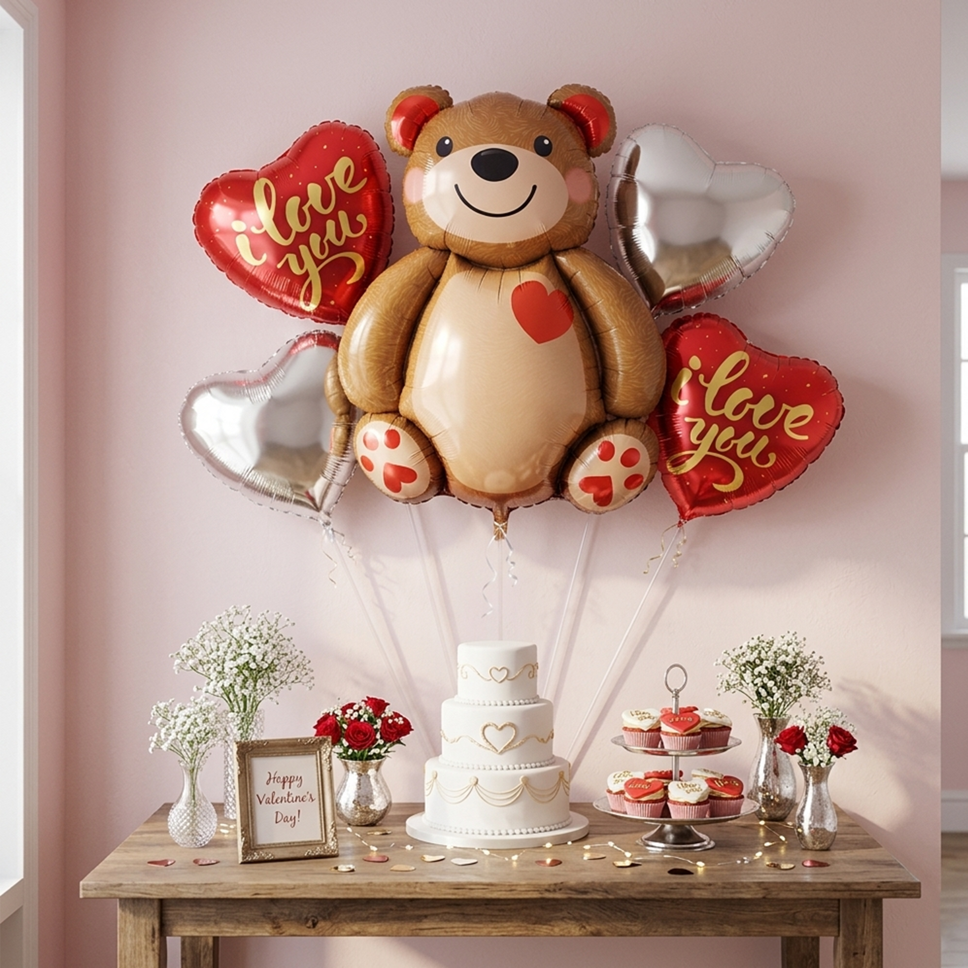 Bear Cub Heart Solar Balloon Set – S139 party X party