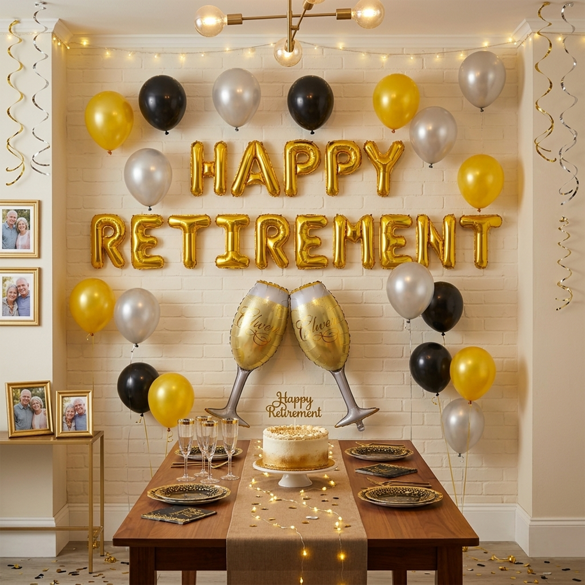 Happy Retirement Balloon Set Farewell Party Decoration Set (Gold)-S145 party X party