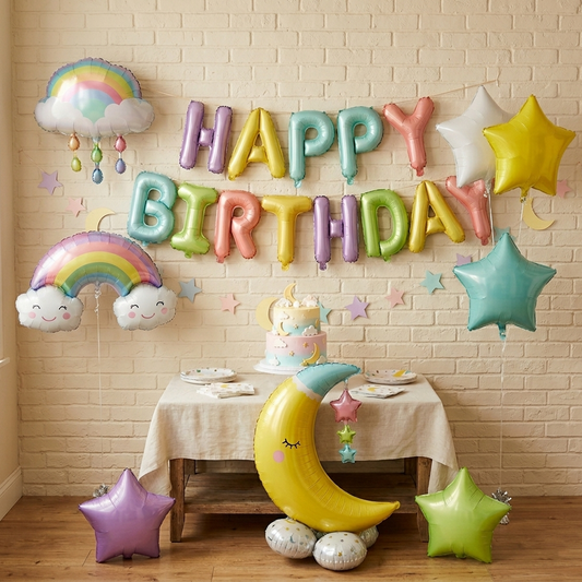 Macaron Moon Balloon Set | Colored Party Celebration Decorations – S147 party X party